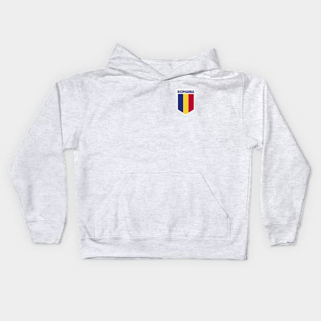 Romania Flag Emblem Kids Hoodie by SLAG_Creative